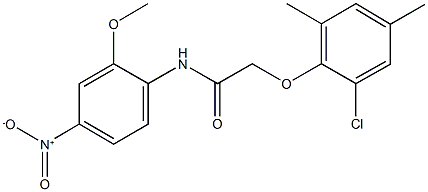 2-(2-chloro-4,6-dimethylphenoxy)-N-{4-nitro-2-methoxyphenyl}acetamide Struktur