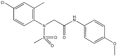 2-[4-chloro-2-methyl(methylsulfonyl)anilino]-N-(4-methoxyphenyl)acetamide Struktur