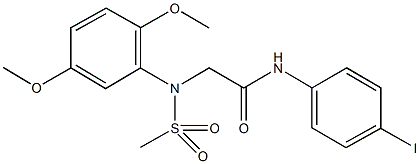 2-[2,5-dimethoxy(methylsulfonyl)anilino]-N-(4-iodophenyl)acetamide Struktur