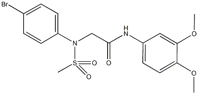 2-[4-bromo(methylsulfonyl)anilino]-N-(3,4-dimethoxyphenyl)acetamide Struktur