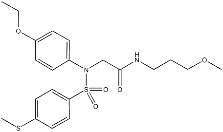 2-(4-ethoxy{[4-(methylsulfanyl)phenyl]sulfonyl}anilino)-N-(3-methoxypropyl)acetamide Struktur