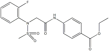 ethyl 4-({[2-fluoro(methylsulfonyl)anilino]acetyl}amino)benzoate Struktur