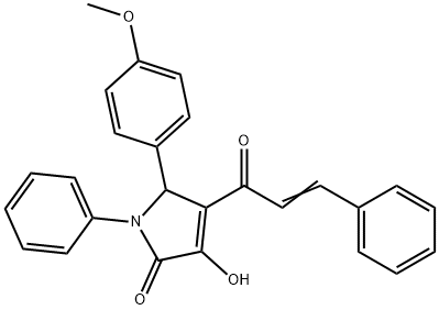 4-cinnamoyl-3-hydroxy-5-(4-methoxyphenyl)-1-phenyl-1,5-dihydro-2H-pyrrol-2-one Struktur