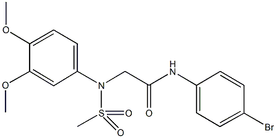 N-(4-bromophenyl)-2-[3,4-dimethoxy(methylsulfonyl)anilino]acetamide Struktur