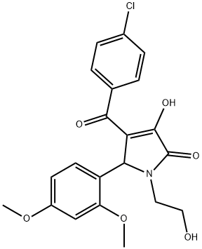 4-(4-chlorobenzoyl)-5-(2,4-dimethoxyphenyl)-3-hydroxy-1-(2-hydroxyethyl)-1,5-dihydro-2H-pyrrol-2-one Struktur