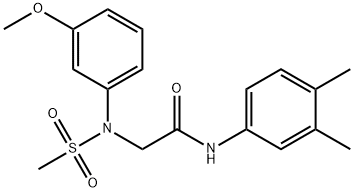 N-(3,4-dimethylphenyl)-2-[3-methoxy(methylsulfonyl)anilino]acetamide Struktur