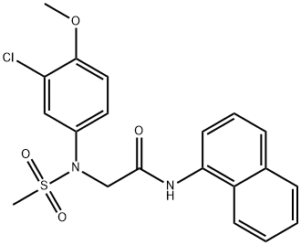 2-[3-chloro-4-methoxy(methylsulfonyl)anilino]-N-(1-naphthyl)acetamide Struktur