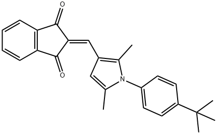 2-{[1-(4-tert-butylphenyl)-2,5-dimethyl-1H-pyrrol-3-yl]methylene}-1H-indene-1,3(2H)-dione Struktur