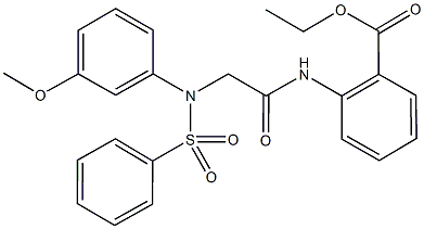 ethyl 2-({[3-methoxy(phenylsulfonyl)anilino]acetyl}amino)benzoate Struktur