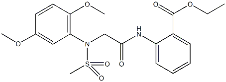 ethyl 2-({[2,5-dimethoxy(methylsulfonyl)anilino]acetyl}amino)benzoate Struktur