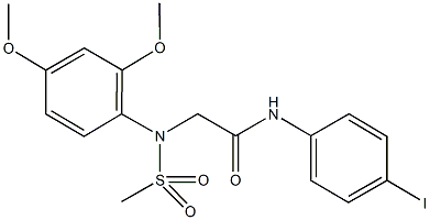 2-[2,4-dimethoxy(methylsulfonyl)anilino]-N-(4-iodophenyl)acetamide Struktur