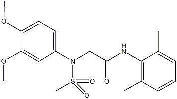 2-[3,4-dimethoxy(methylsulfonyl)anilino]-N-(2,6-dimethylphenyl)acetamide Struktur