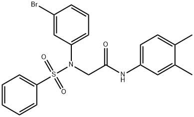 2-[3-bromo(phenylsulfonyl)anilino]-N-(3,4-dimethylphenyl)acetamide Struktur