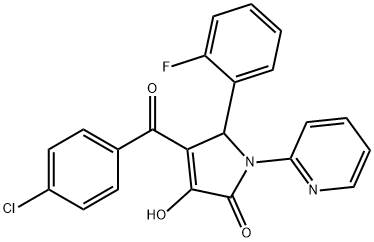 4-(4-chlorobenzoyl)-5-(2-fluorophenyl)-3-hydroxy-1-(2-pyridinyl)-1,5-dihydro-2H-pyrrol-2-one Struktur