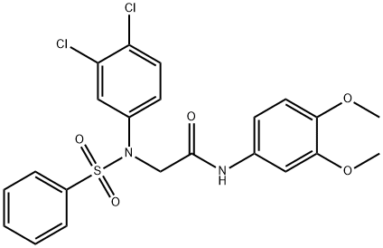 2-[3,4-dichloro(phenylsulfonyl)anilino]-N-(3,4-dimethoxyphenyl)acetamide Struktur