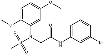 N-(3-bromophenyl)-2-[2,5-dimethoxy(methylsulfonyl)anilino]acetamide Struktur