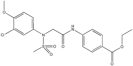 ethyl 4-({[3-chloro-4-methoxy(methylsulfonyl)anilino]acetyl}amino)benzoate Struktur