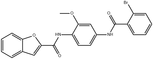 N-{4-[(2-bromobenzoyl)amino]-2-methoxyphenyl}-1-benzofuran-2-carboxamide Struktur