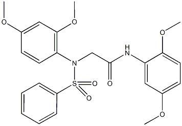 N-(2,5-dimethoxyphenyl)-2-[2,4-dimethoxy(phenylsulfonyl)anilino]acetamide Struktur