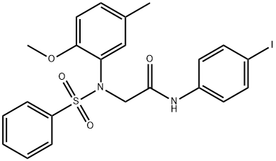 N-(4-iodophenyl)-2-[2-methoxy-5-methyl(phenylsulfonyl)anilino]acetamide Struktur