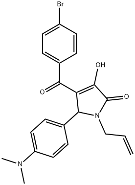 1-allyl-4-(4-bromobenzoyl)-5-[4-(dimethylamino)phenyl]-3-hydroxy-1,5-dihydro-2H-pyrrol-2-one Struktur