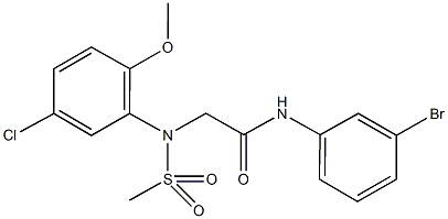 N-(3-bromophenyl)-2-[5-chloro-2-methoxy(methylsulfonyl)anilino]acetamide Struktur