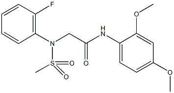 N-(2,4-dimethoxyphenyl)-2-[2-fluoro(methylsulfonyl)anilino]acetamide Struktur