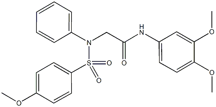 N-(3,4-dimethoxyphenyl)-2-[4-methoxy(phenylsulfonyl)anilino]acetamide Struktur