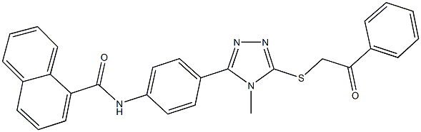 N-(4-{4-methyl-5-[(2-oxo-2-phenylethyl)sulfanyl]-4H-1,2,4-triazol-3-yl}phenyl)-1-naphthamide Struktur