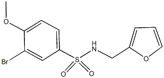 3-bromo-N-(2-furylmethyl)-4-methoxybenzenesulfonamide Struktur