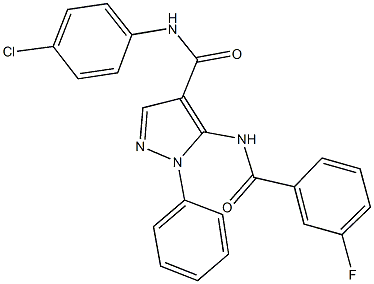 N-(4-chlorophenyl)-5-[(3-fluorobenzoyl)amino]-1-phenyl-1H-pyrazole-4-carboxamide Struktur