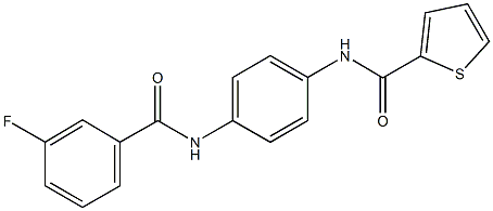 N-{4-[(3-fluorobenzoyl)amino]phenyl}-2-thiophenecarboxamide Struktur