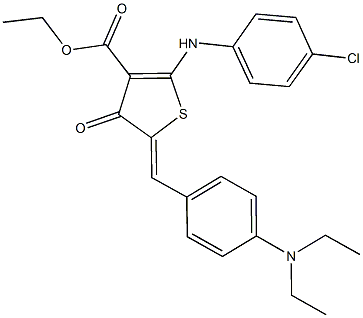 ethyl 2-(4-chloroanilino)-5-[4-(diethylamino)benzylidene]-4-oxo-4,5-dihydro-3-thiophenecarboxylate Struktur