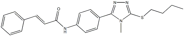 N-{4-[5-(butylsulfanyl)-4-methyl-4H-1,2,4-triazol-3-yl]phenyl}-3-phenylacrylamide Struktur