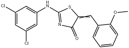 2-(3,5-dichloroanilino)-5-(2-methoxybenzylidene)-1,3-thiazol-4(5H)-one Struktur