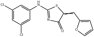 2-(3,5-dichloroanilino)-5-(2-furylmethylene)-1,3-thiazol-4(5H)-one Struktur