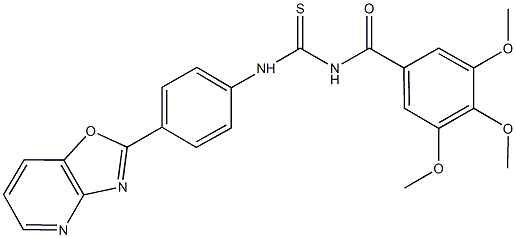 N-(4-[1,3]oxazolo[4,5-b]pyridin-2-ylphenyl)-N'-(3,4,5-trimethoxybenzoyl)thiourea Struktur