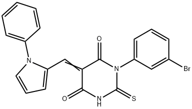 1-(3-bromophenyl)-5-[(1-phenyl-1H-pyrrol-2-yl)methylene]-2-thioxodihydro-4,6(1H,5H)-pyrimidinedione Struktur