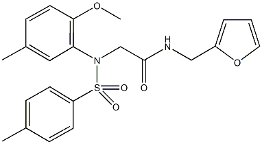 N-(2-furylmethyl)-2-{2-methoxy-5-methyl[(4-methylphenyl)sulfonyl]anilino}acetamide Struktur