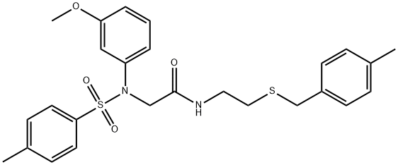 2-{3-methoxy[(4-methylphenyl)sulfonyl]anilino}-N-{2-[(4-methylbenzyl)sulfanyl]ethyl}acetamide Struktur