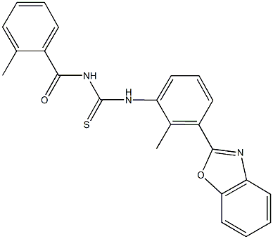 N-[3-(1,3-benzoxazol-2-yl)-2-methylphenyl]-N'-(2-methylbenzoyl)thiourea Struktur