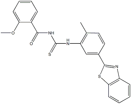 N-[5-(1,3-benzothiazol-2-yl)-2-methylphenyl]-N'-(2-methoxybenzoyl)thiourea Struktur