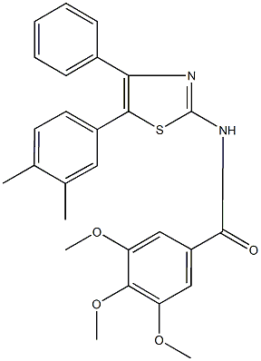 N-[5-(3,4-dimethylphenyl)-4-phenyl-1,3-thiazol-2-yl]-3,4,5-trimethoxybenzamide Struktur