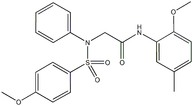 N-(2-methoxy-5-methylphenyl)-2-[4-methoxy(phenylsulfonyl)anilino]acetamide Struktur