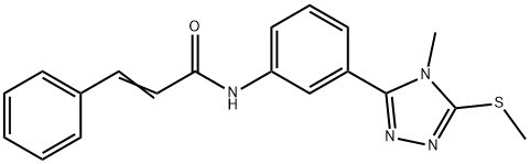 N-{3-[4-methyl-5-(methylsulfanyl)-4H-1,2,4-triazol-3-yl]phenyl}-3-phenylacrylamide Struktur