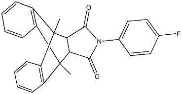 17-(4-fluorophenyl)-1,8-dimethyl-17-azapentacyclo[6.6.5.0~2,7~.0~9,14~.0~15,19~]nonadeca-2,4,6,9,11,13-hexaene-16,18-dione Struktur