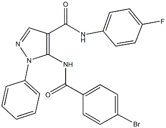 5-[(4-bromobenzoyl)amino]-N-(4-fluorophenyl)-1-phenyl-1H-pyrazole-4-carboxamide Struktur