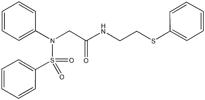 N-[2-(phenylsulfanyl)ethyl]-2-[(phenylsulfonyl)anilino]acetamide Struktur