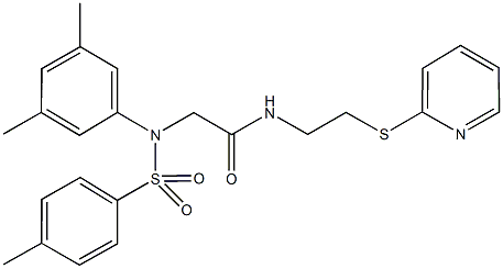 2-{3,5-dimethyl[(4-methylphenyl)sulfonyl]anilino}-N-[2-(2-pyridinylsulfanyl)ethyl]acetamide Struktur