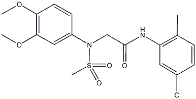 N-(5-chloro-2-methylphenyl)-2-[3,4-dimethoxy(methylsulfonyl)anilino]acetamide Struktur